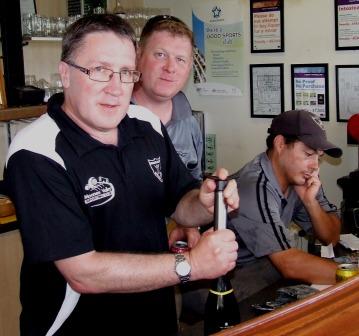 You're barred! No, not really, but L-R Peter Golding, Simon Thornton and Dan Terzini look serious behind the bar.