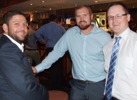It's alright on the night: L-R Geoff Shiell, Nate Wolland and Dean Coxall.