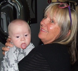 A future Valley cricketer? Adele Walker with grandson Hudson.