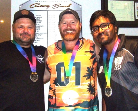 Our MVP winners L-R: Glen Courts for Game 1, Peter O'Kane for Game 4 and Maks Rahman for Games 2 & 3 - the two T20s.