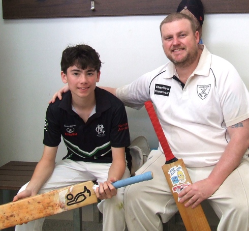 Xavier Manson made his senior debut for Moonee Valley, playing alongside father Brad.