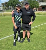 Ashen Fernando (left) was presented with his cap by Joshua Gorry.