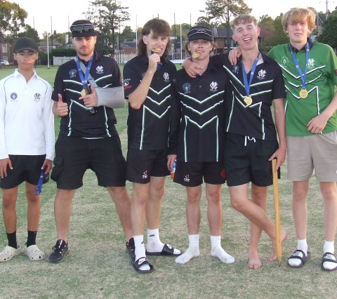 An example of the future of our club - teens from our Seconds Premiership. L-R Sub fielder Oscar McKeown, Tom Morrissy, Mitchell Higgs, Henry Thomas, Luka Anderson and Jordy Walsh.