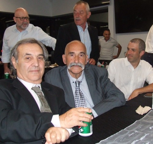 Settling in: Life Members Bob Sciacchitano (left) and Joe Ansaldo; and behind L-R Paul Hobbs, Phill King and Tom King.
