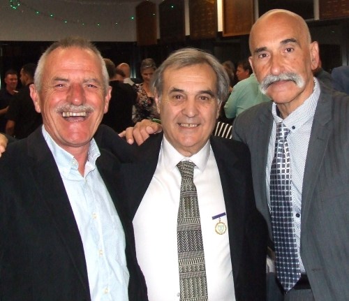 Catching up on old times: L-R Phill King, Bob Sciacchitano and Joe Ansaldo.