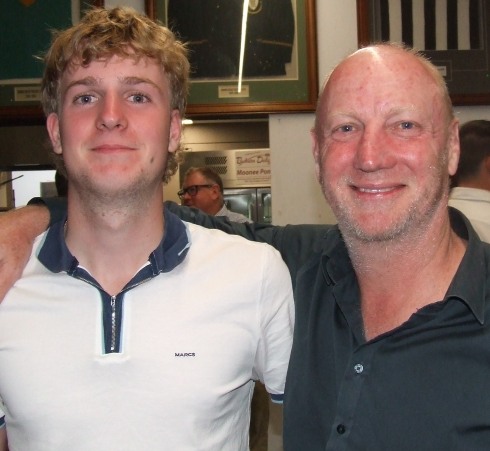 Fresh from playing in the Firsts earlier in the day: Jordy (left) and Jason Walsh.