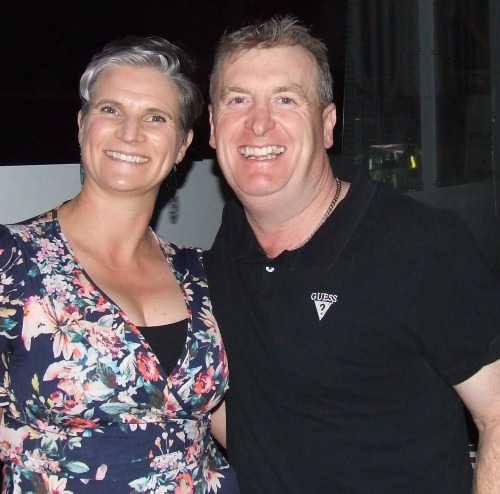 Supporting our club and our champions: Lezanne Webb-Johnson with Sean O'Connor, who played 8 games in 2012/13 and was a great mate of Heath.