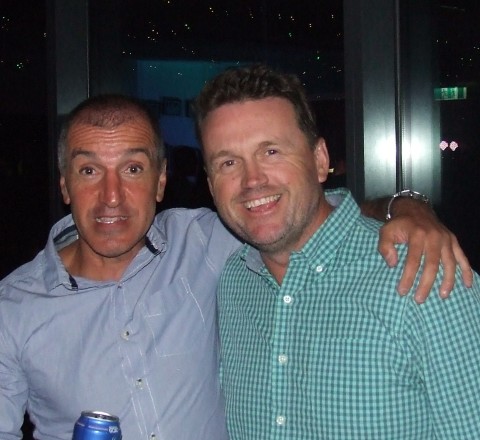 Moonee Valley Premiership heroes - Jim Polonidis (left) and Kane Harding.