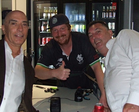 Standing at the bar was a popular spot: L-R John Talone, Bede Gannon and Jim McKenzie.
