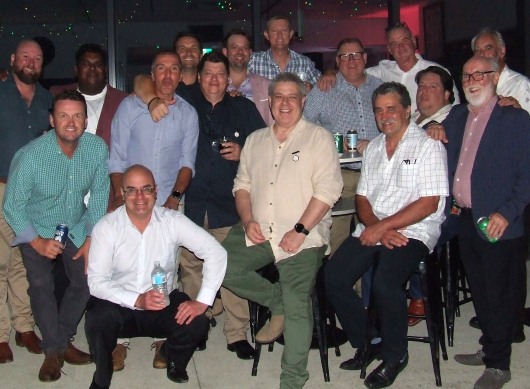 We've all played at Barooga! L-R Adam Chapple, Kane Harding, Channa DeSilva, Michael Cumbo (front), Jim Polonidis, Jason Ripa, Mark Gauci, Matt Thomas, Craig Pridham, Daniel Phillips (front), Simon Thornton, Tony Gleeson, Sean O'Kane, Ryan Fairclough, Allan Cumming and Charlie Walker.