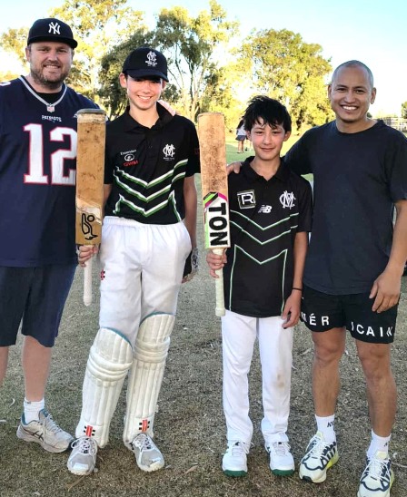 Young guns closing out the season: L-R Brad and Xavier Manson, and Logan Shrestha with dad Chand.