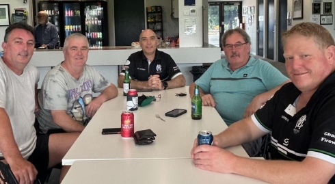 Plenty of experience in this group: L-R Jim McKenzie, Mark Wakeling, John Talone, Ian Sutherland and Darren Nagle.