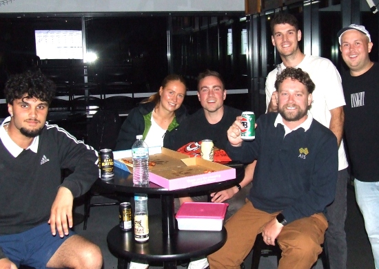 Keen interest in the draft order: L-R Krish Kanchan, Monique and Hayden Rayner, Brayden McGregor (front), Ben Tarran and Max Jones.