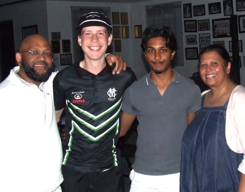 Team Perera was in on the action: L-R Indika Perera, Jeremy Sevenson, and Aksha and Thilini Perera.