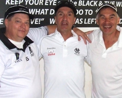 Jim Polonidis (middle) last season on the occasion of his 350th game - with great teammates Mark Gauci (left) and Dean Jukic.