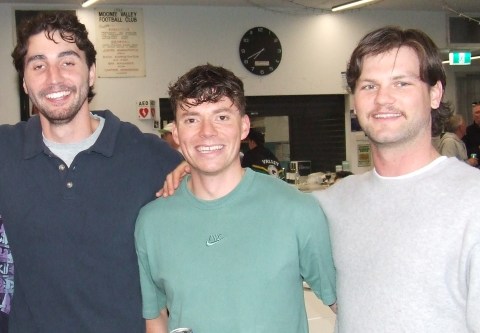 Cricketers all of them! L-R Steve Esmore, Dan Comande and Nick Dachs. 