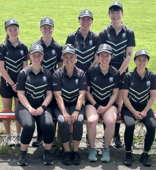 Sarah Fenn celebrated her 50th game with a good win with her teammates. L-R: Back - Katherine Baker, Sarah Pamment, Siobhan Donohoe and Abby Pruijmboom. Front - Fiona Bathie, Sandra Verschoor, Sarah Fenn and Yasmin King.