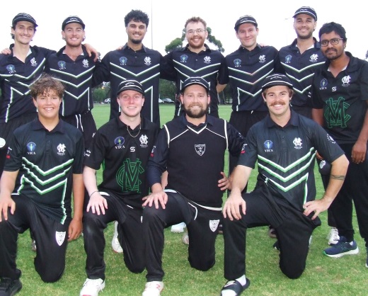 Our Moonee Valley team for the 2025 Webb-Johnson/Pascu Cup. L-R: Back - Luca Nimorakiotakis, Tain Piercy, Krish Kanchan, Joe Adams, Jack Newman, Luke Brock and Maks Rahman. Front - David Lubansky, Riley Walsh, Brayden McGregor and Hayden Trew.