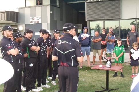 Moonee Valley First Eleven captain Jack Newman spoke to both teams and supporters after the game about the importance of recognising and responding to men's health issues.