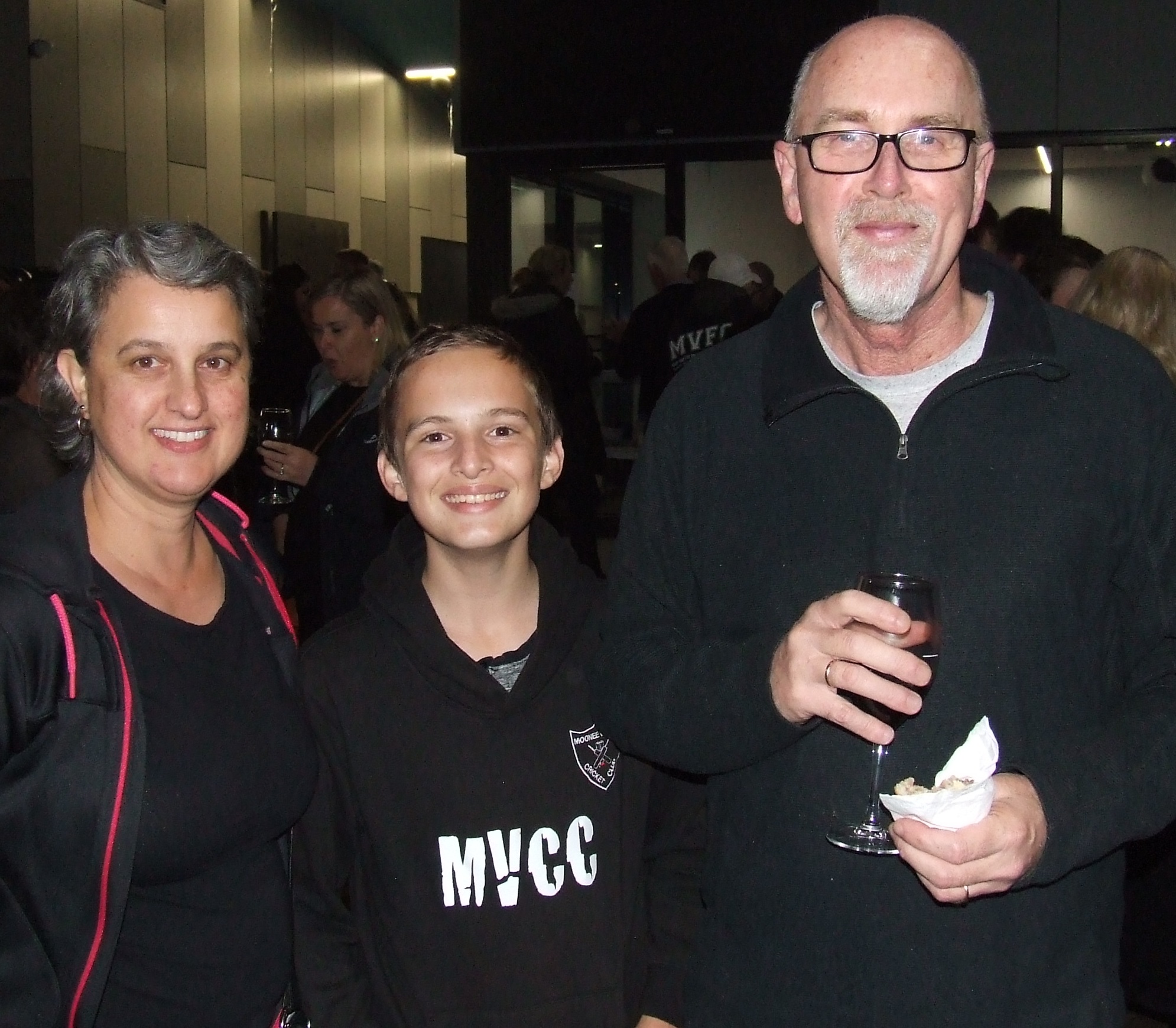 Gun bowlers young and old: Sandra and Joshua Norsetter, with Life Member Kevin Gardiner.