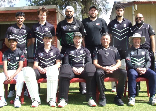 Our Barooga pre-season team. L-R: Back - Ashen Fernando, Dejan Gilevski, Jasprit Bhatti, Joshua Gorry (capt), Krish Kanchan and Indika Perera. Front - Aksha Perera, Luca Nimorakiotakis, Stephen Ward, Sunil Bhandari and Cameron McGregor.