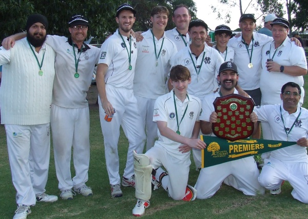 Our team with the GF spoils - flag, shield and premiership medallions. L-R: Back - Manu Singh, Dean Lawson, Jackson Partridge, David Lubansky, Lachlan Smith, Jason Ripa, Joel Italia, Dean Jukic and Mark Gauci. Front - Luke Sevenson, Ben Baldacchino and Sudarshan Devkota.