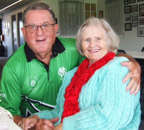 Back in familiar territory: Club founder and official Moonee Valley Legend Ray Storey and wife Heather.